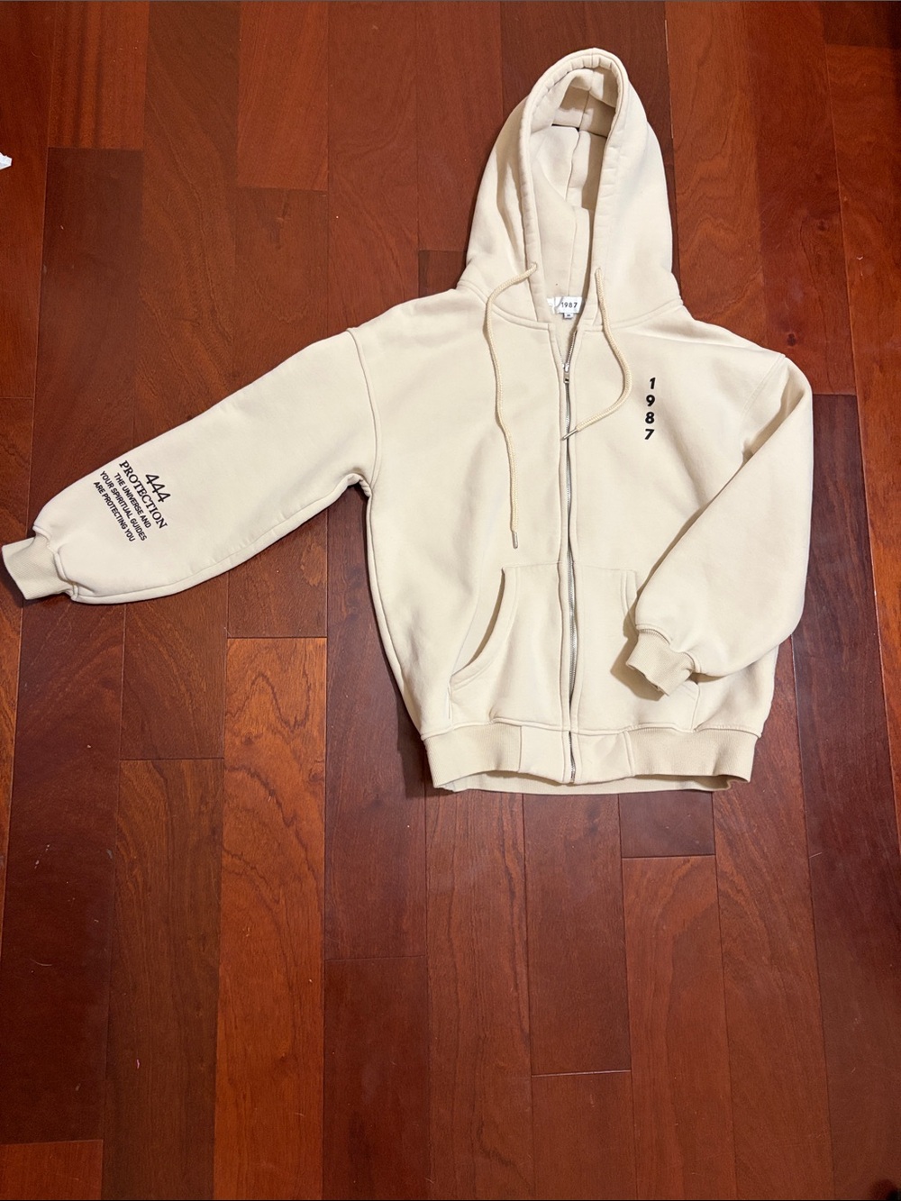 1987 Label Cream “444” Full-Zip Hoodie Jacket